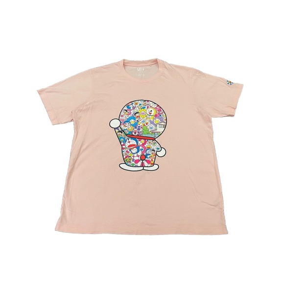 UNIQLO Doraemon Takashi Murakami Collab Shirt Mens Large Pink Graphic Tee Rare - Picture 1 of 8
